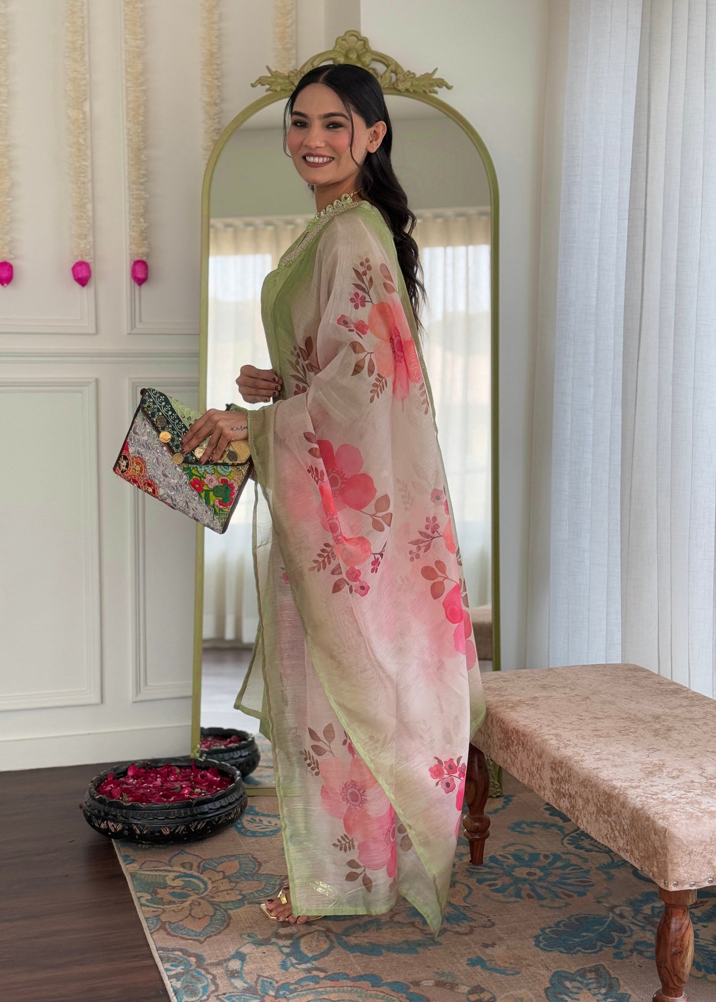 Pista Green Embroidered Kurta Set