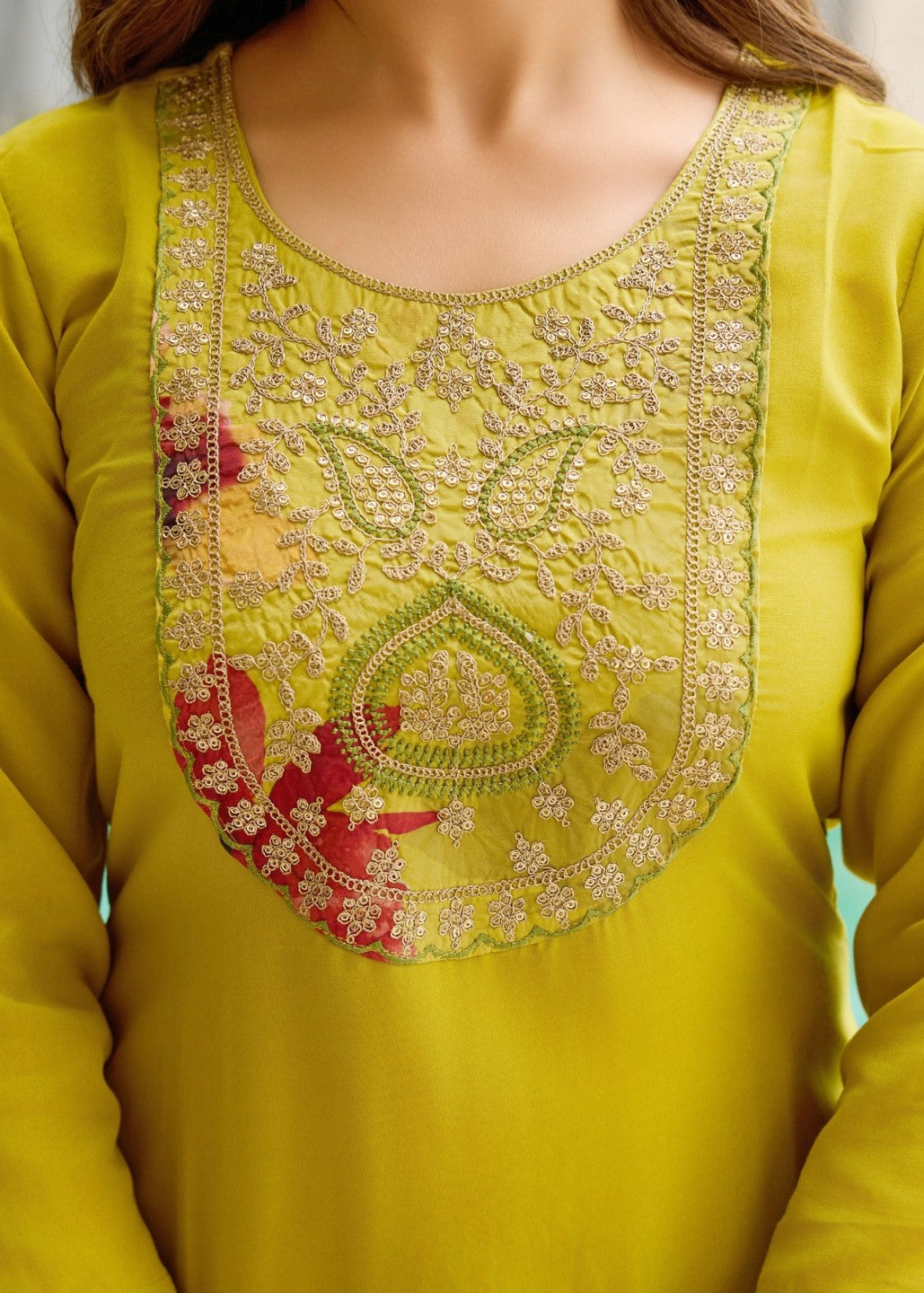 Liril Green Embroidered Kurta Set