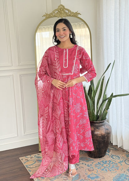 Rani Pink Designer Kurta Set