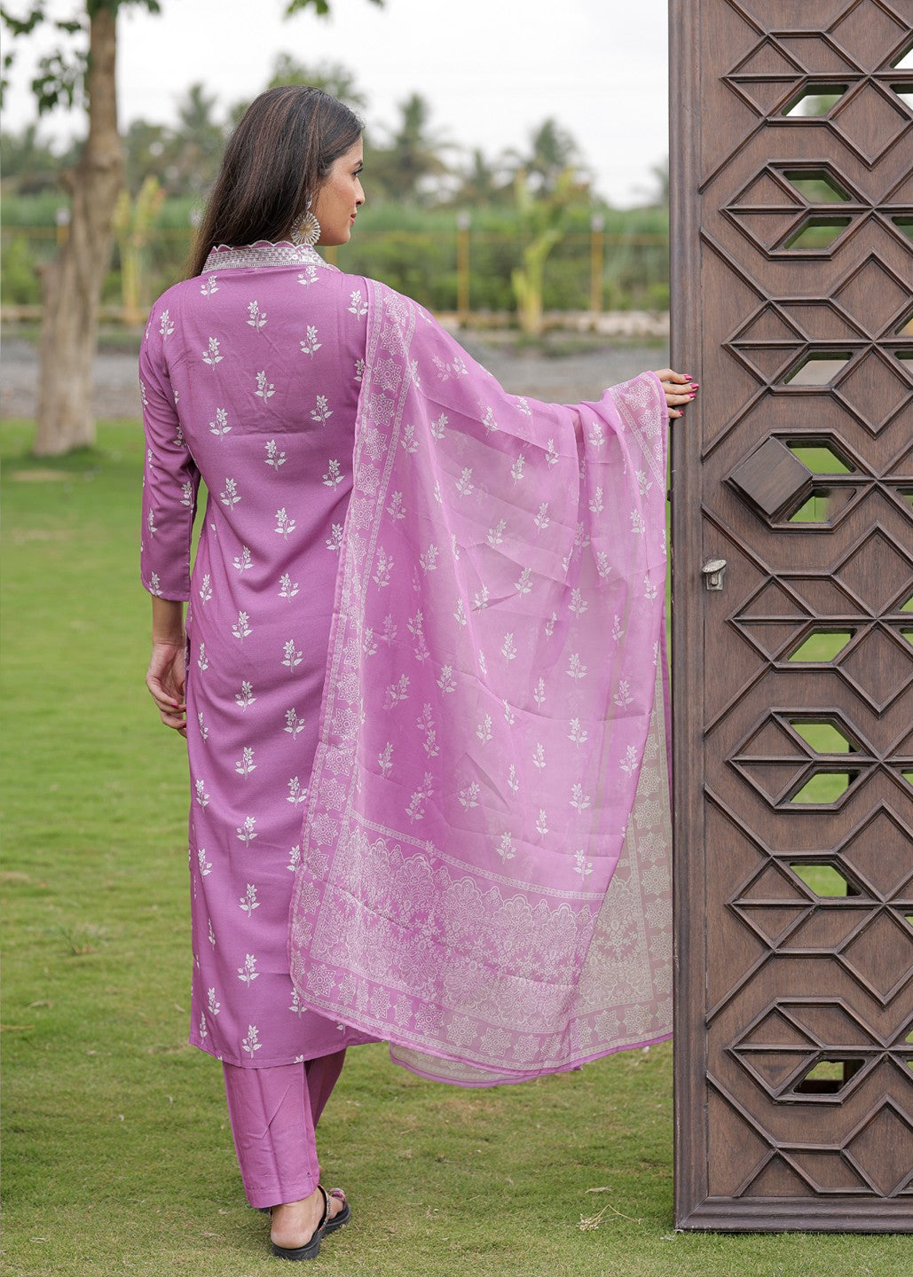 Onion Pink Printed Kurta Set