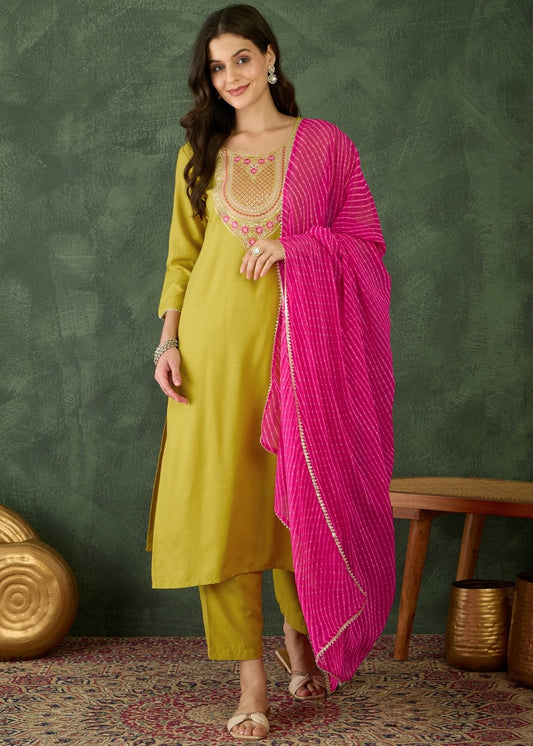 Liril Green Embroidered Kurta Set