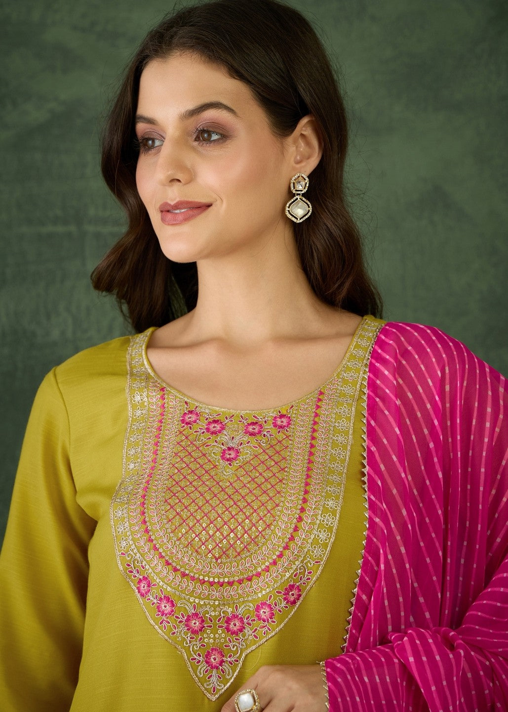 Liril Green Embroidered Kurta Set