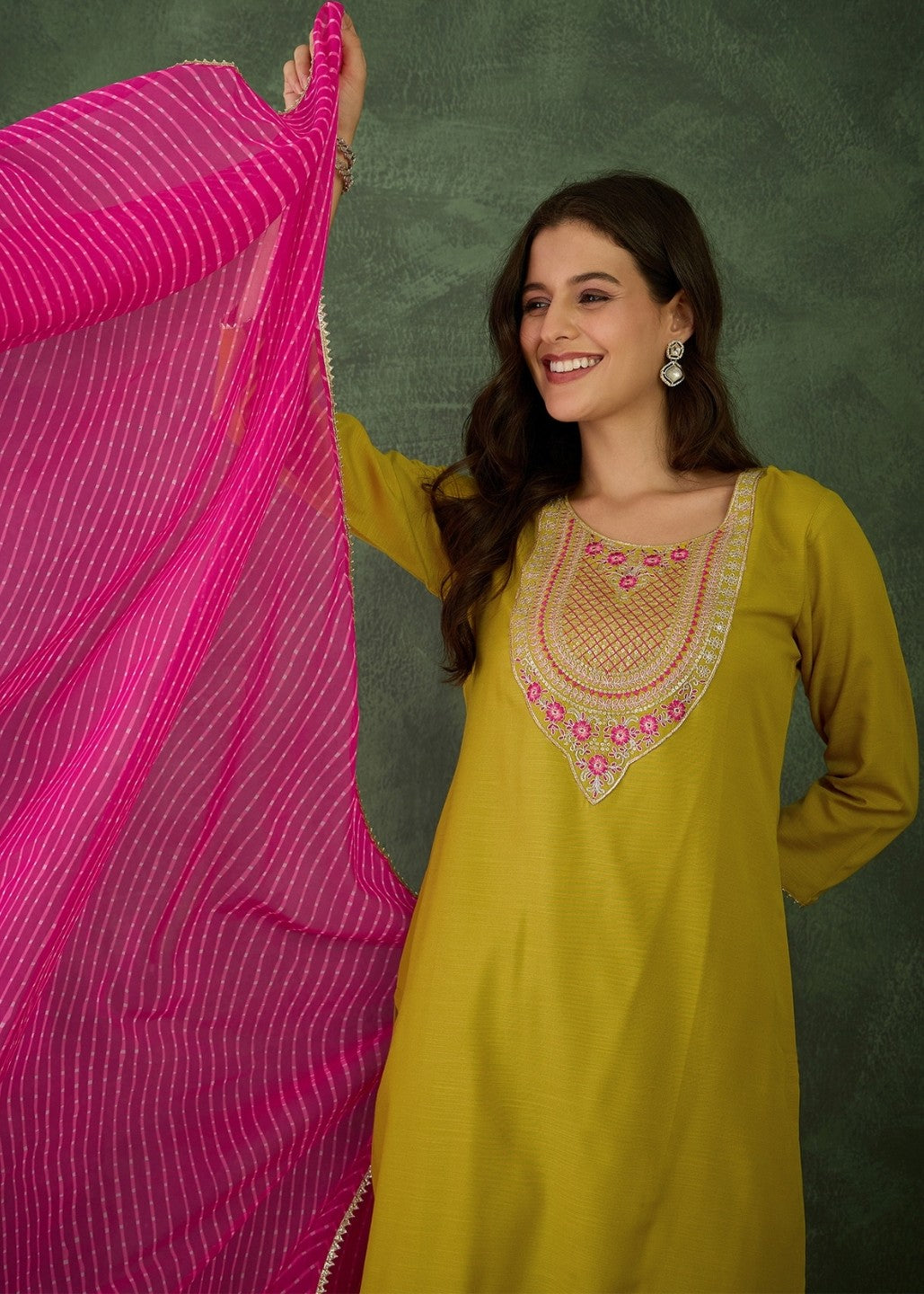 Liril Green Embroidered Kurta Set
