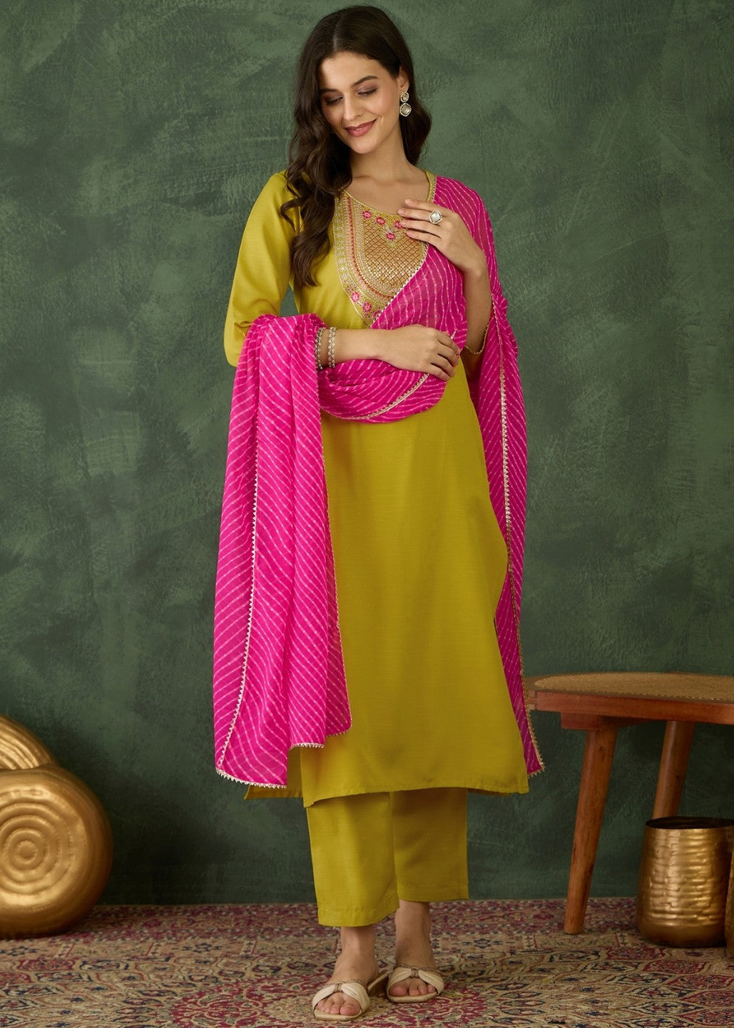 Liril Green Embroidered Kurta Set