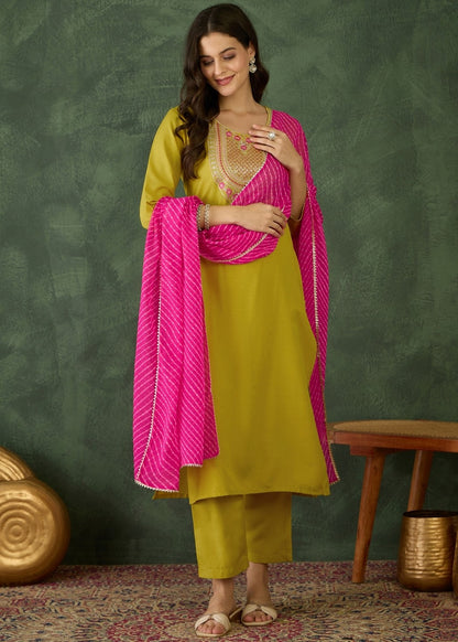 Liril Green Embroidered Kurta Set