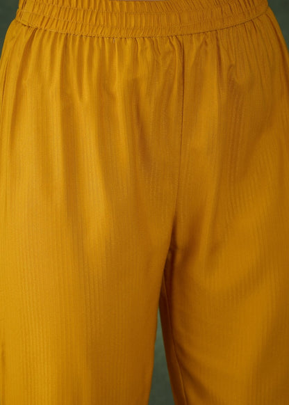 Mustard Yellow Embroidered Kurta Set