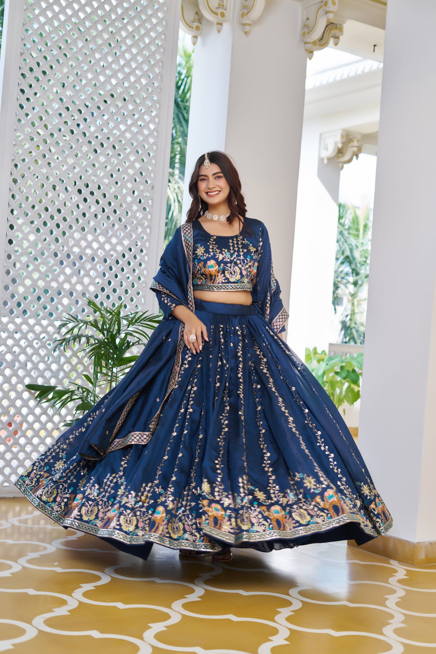 Chehar Royal Neelam Festive Lehenga Choli