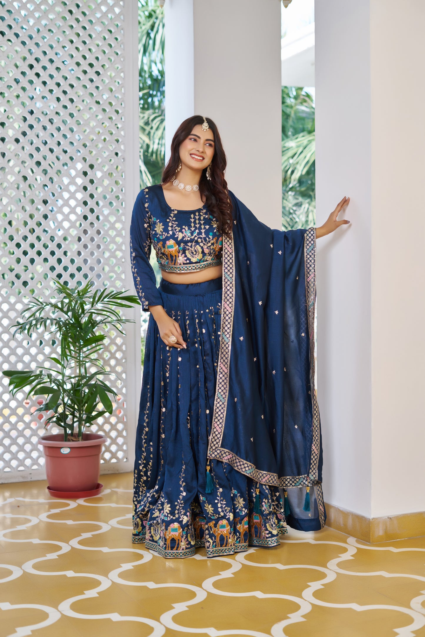 Chehar Royal Neelam Festive Lehenga Choli