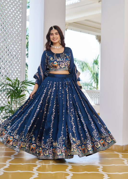 Chehar Royal Neelam Festive Lehenga Choli