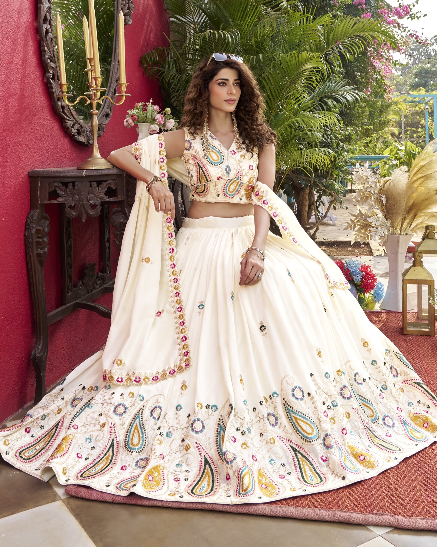 Garden of Dreams Off-White Lehenga Set