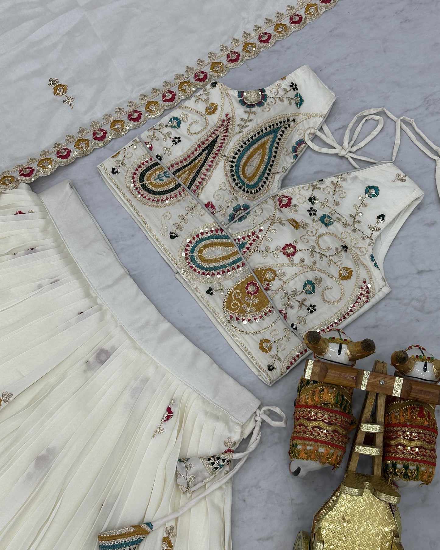 Garden of Dreams Off-White Lehenga Set