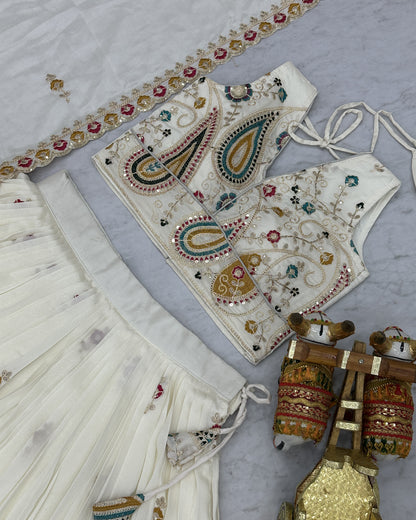 Garden of Dreams Off-White Lehenga Set