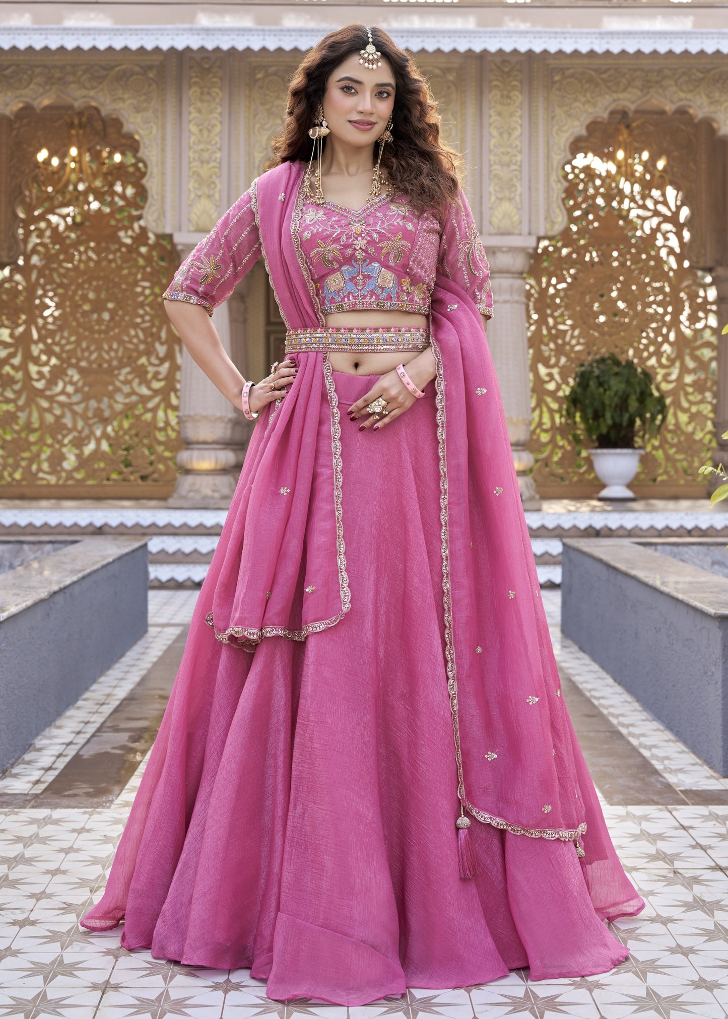 Blushing Pink Bridal Lehenga Set