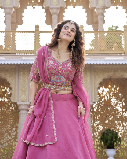 Blushing Pink Bridal Lehenga Set