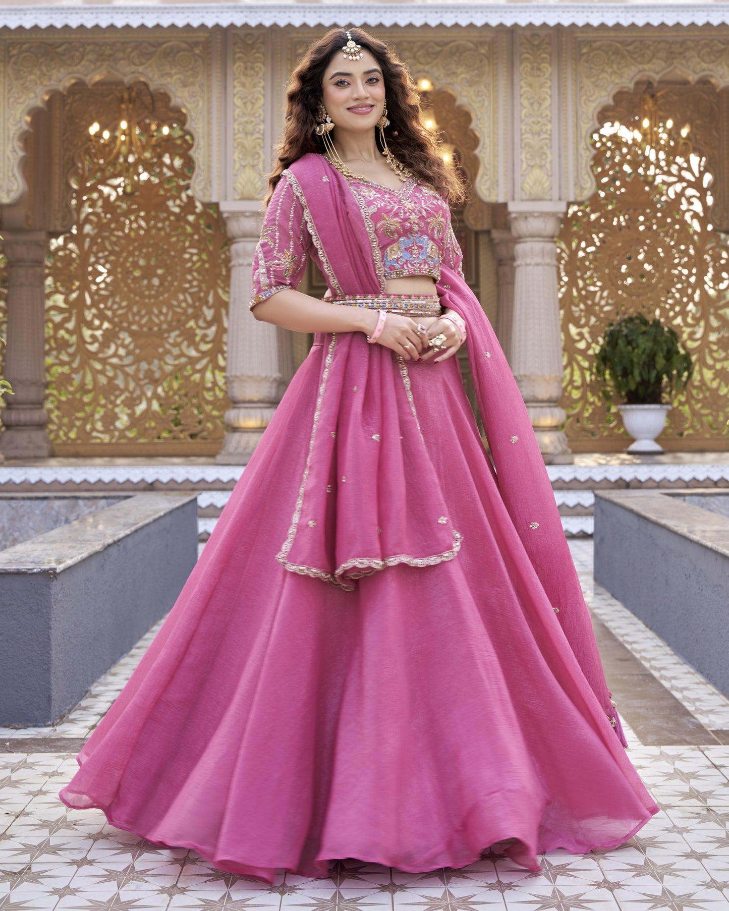 Blushing Pink Bridal Lehenga Set