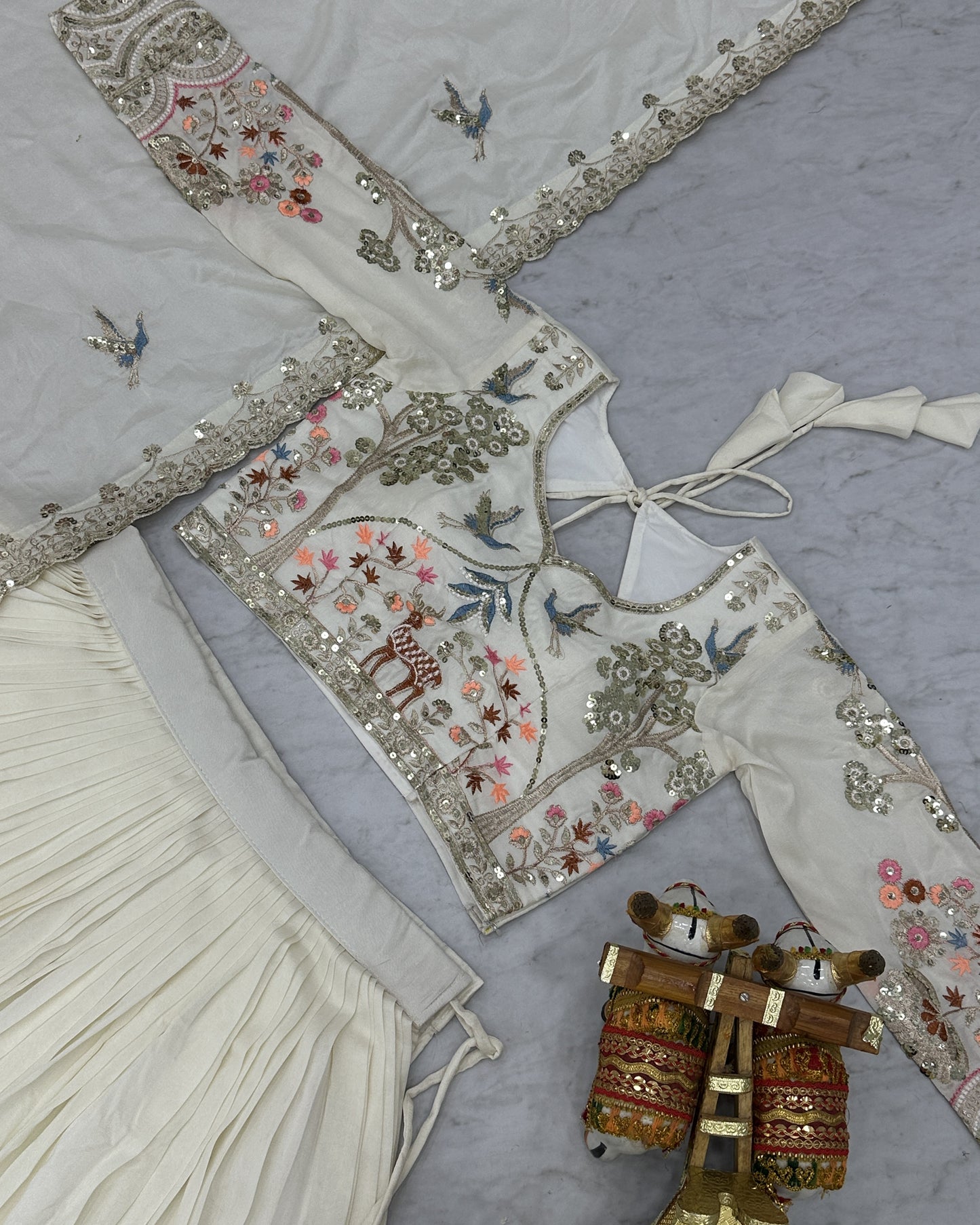 Enchanted Garden Off White Lehenga Set