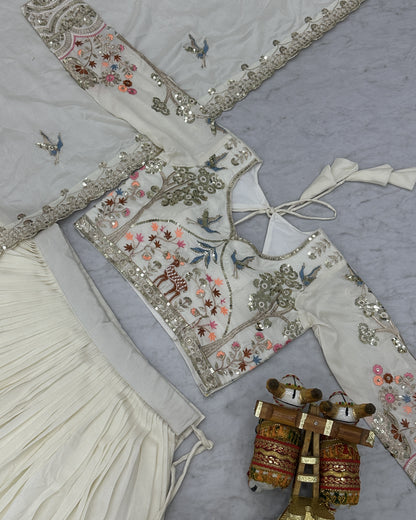 Enchanted Garden Off White Lehenga Set