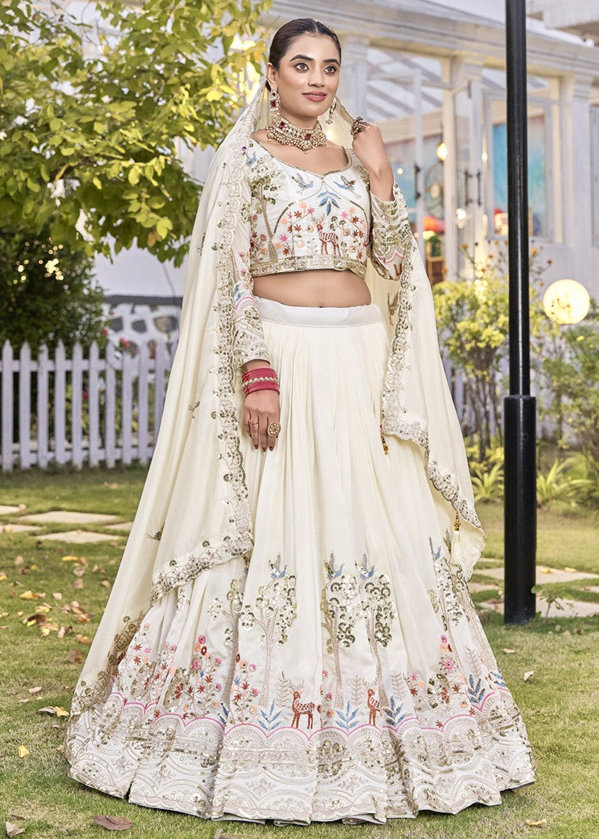 Enchanted Garden Off White Lehenga Set