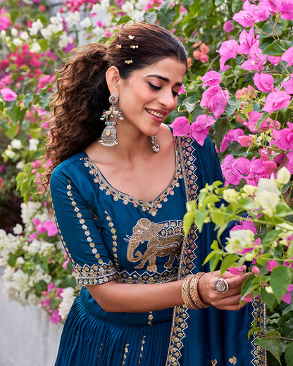 Peacock Teal Lehenga Set