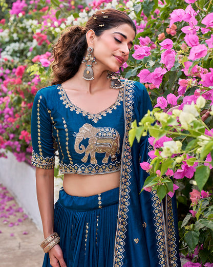 Peacock Teal Lehenga Set