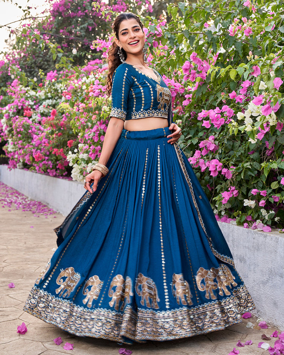 Peacock Teal Lehenga Set