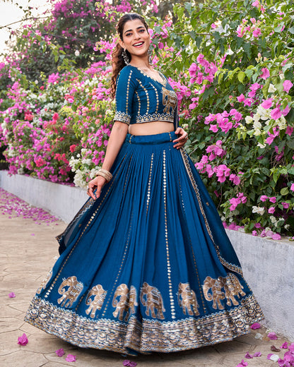 Peacock Teal Lehenga Set