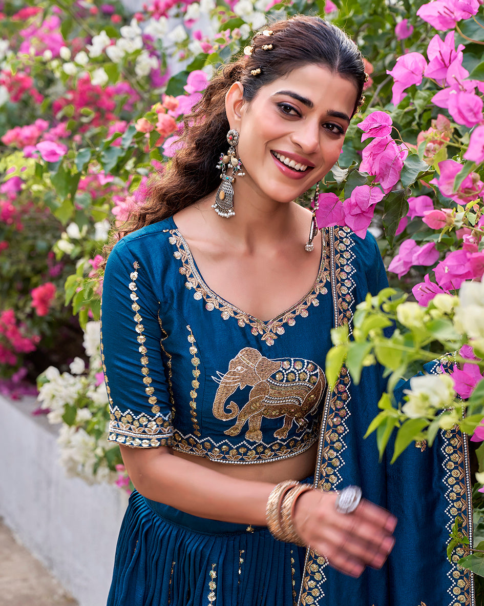 Peacock Teal Lehenga Set