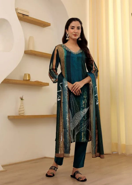 Aaliya Dark Cyan Elegant Dress