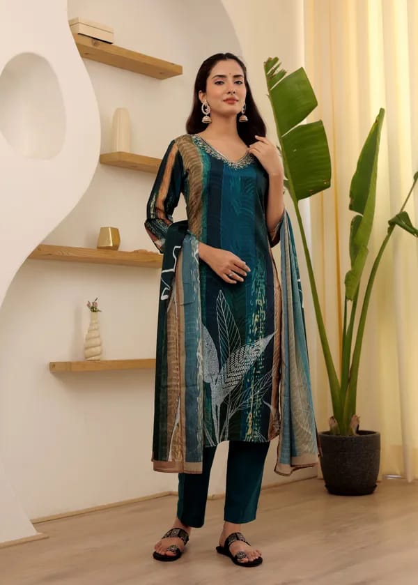 Aaliya Dark Cyan Elegant Dress