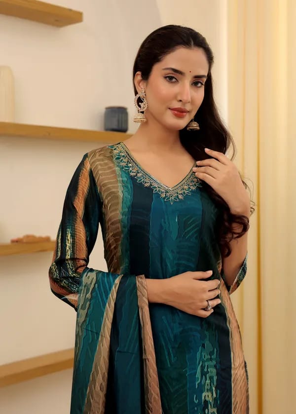 Aaliya Dark Cyan Elegant Dress