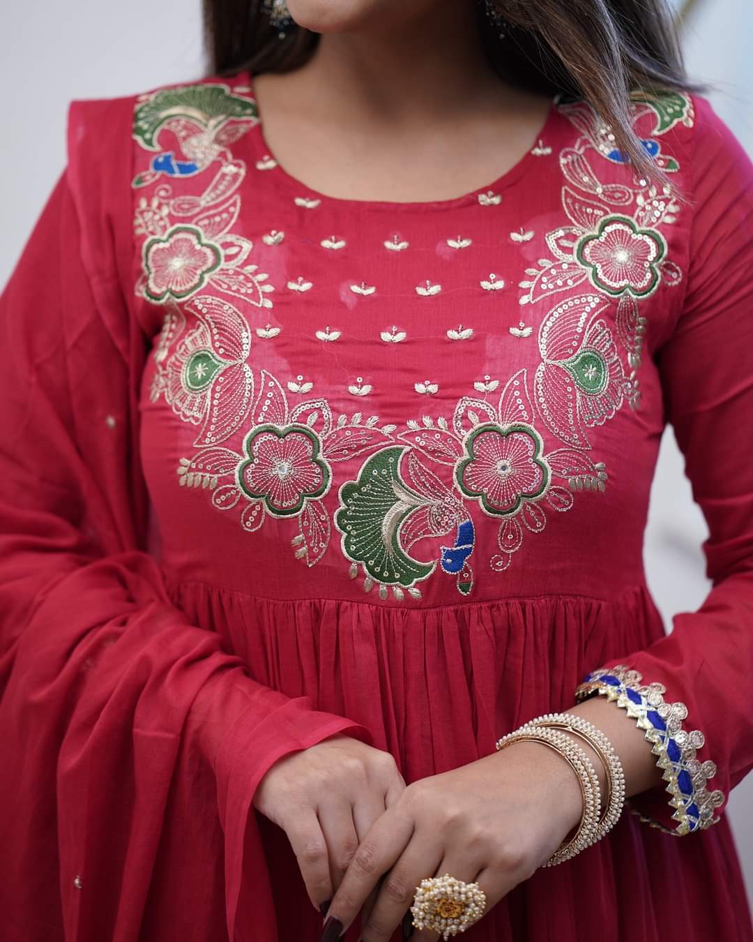Morlo Maroon Deep Sea Beautiful Dress