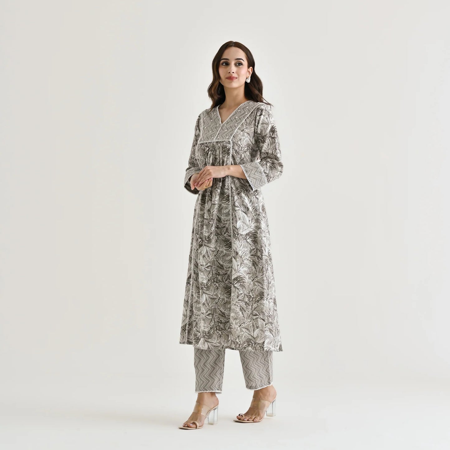 Moti Gray Sophisticated Evening Dress