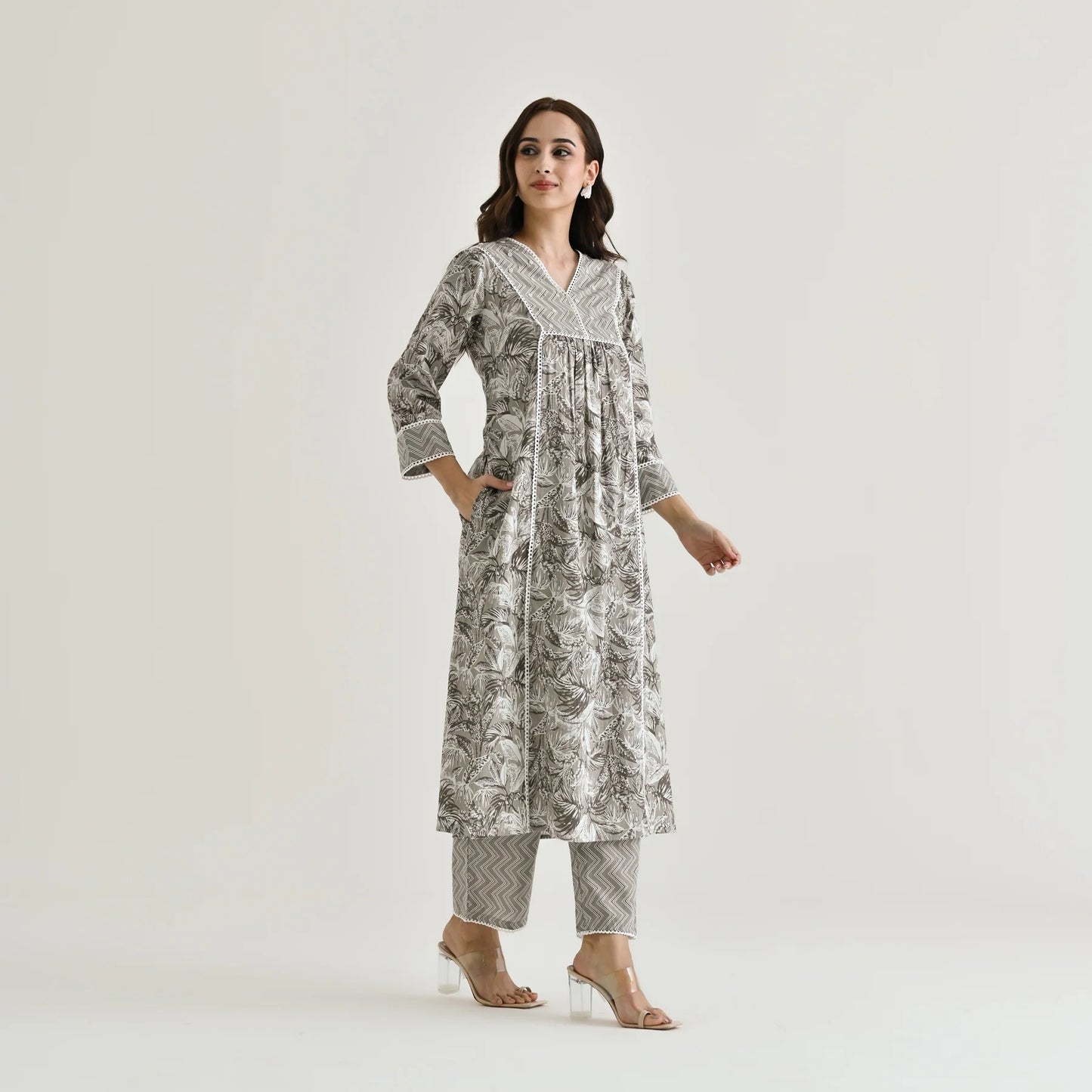 Moti Gray Sophisticated Evening Dress