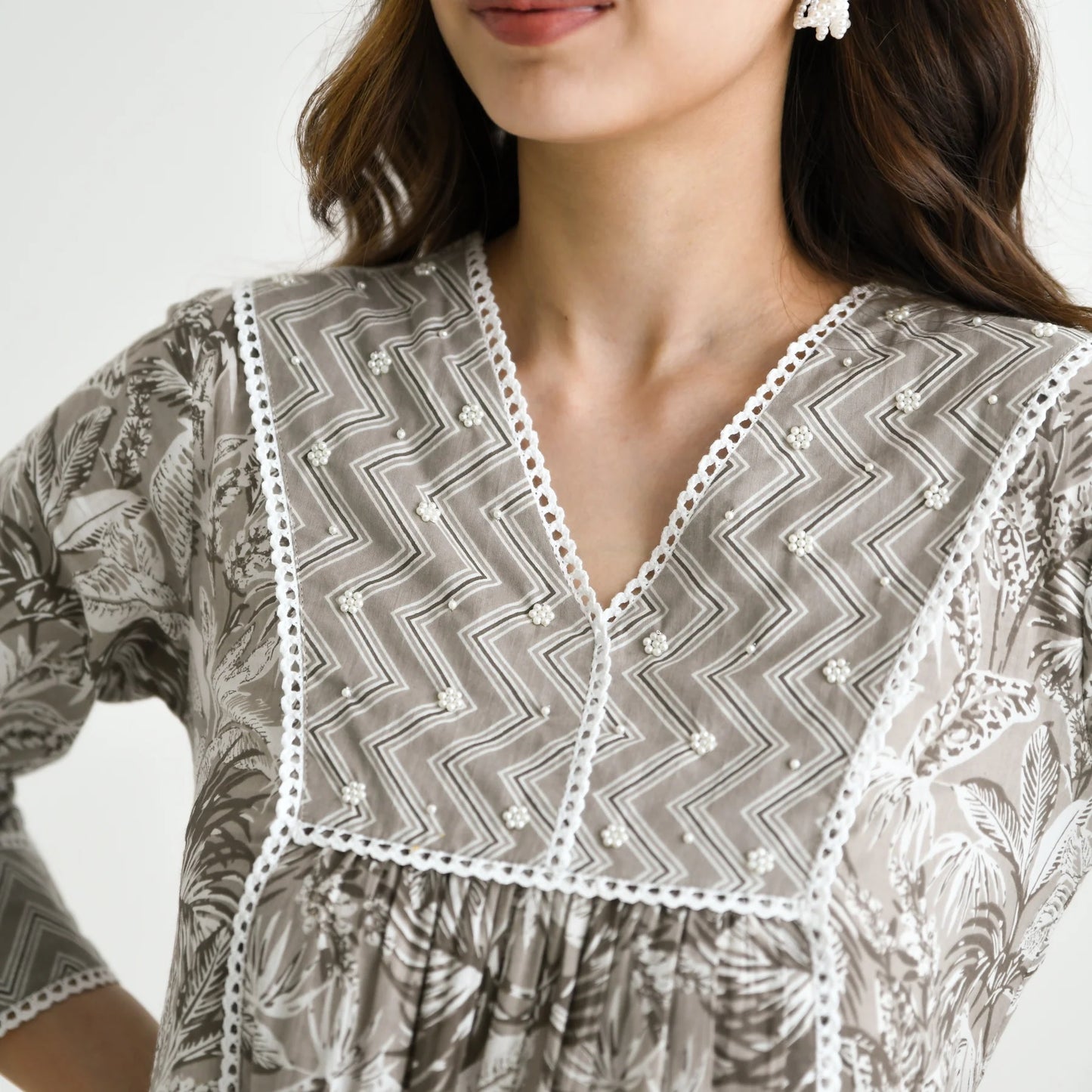 Moti Gray Sophisticated Evening Dress