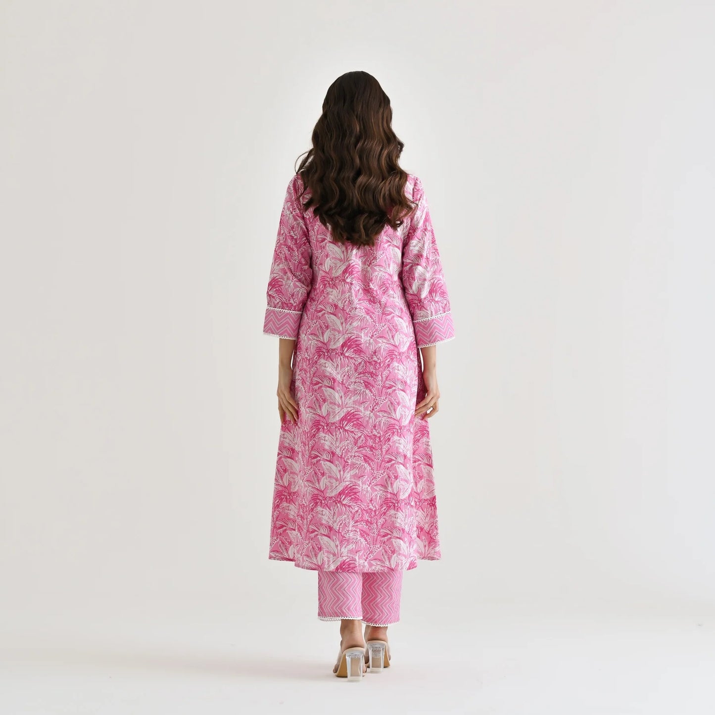 Moti Pink Delicate Lace Dress