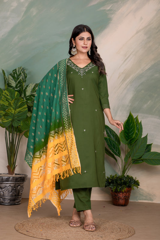 Sameera Green Flowing Boho Dress