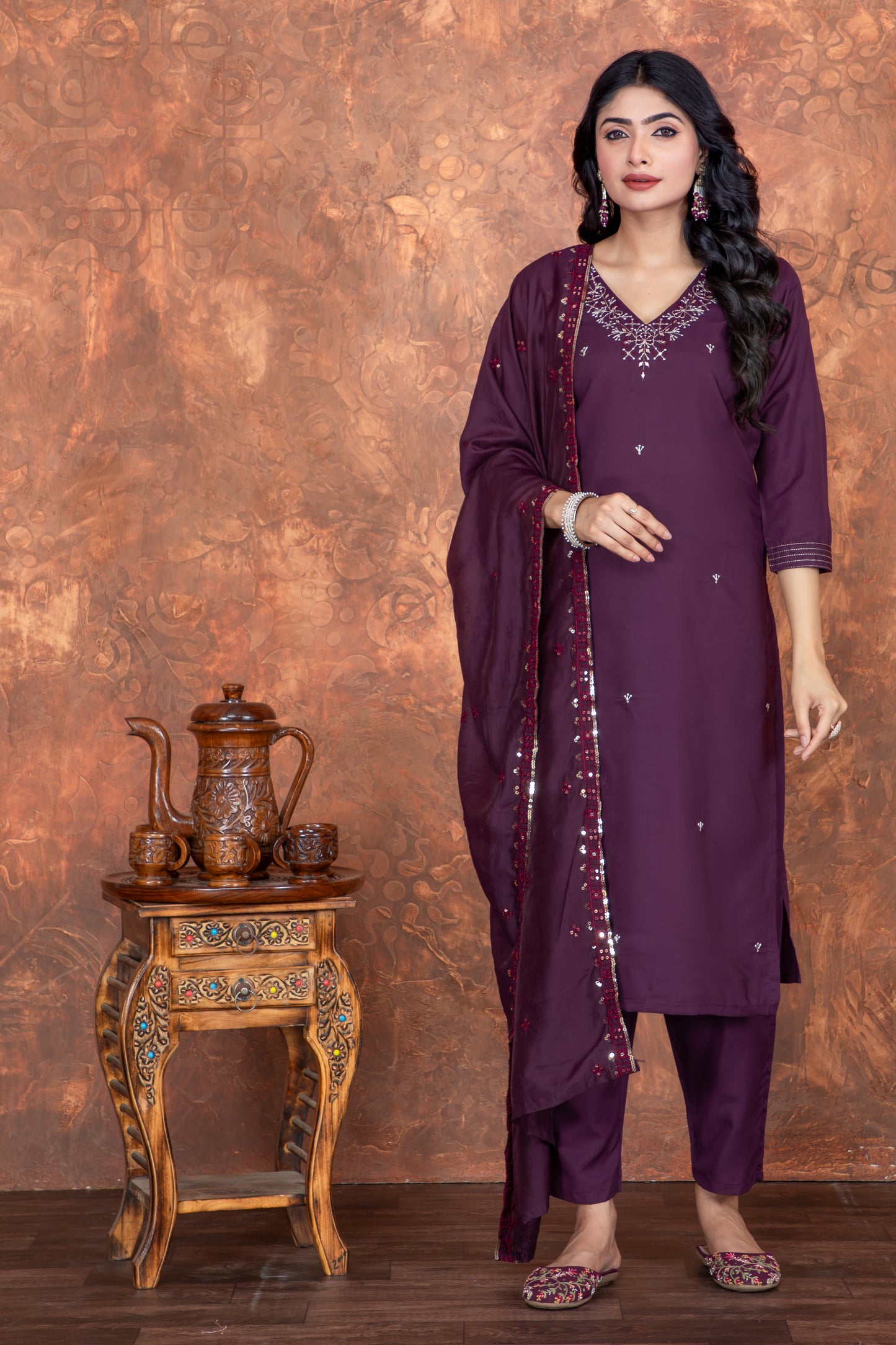 Sameera Wine Rich Evening Dress