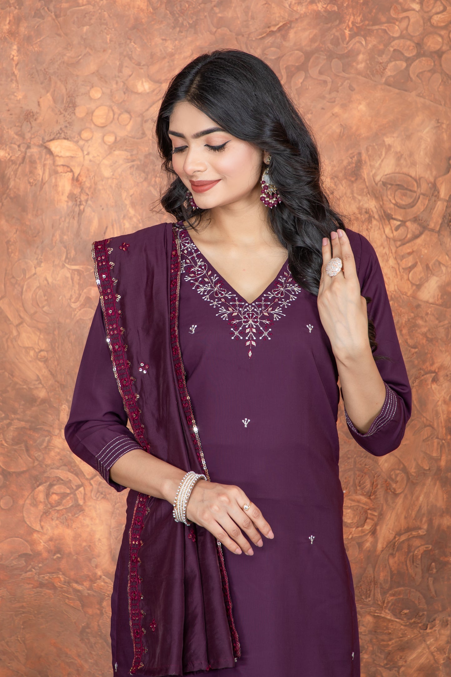 Sameera Wine Rich Evening Dress