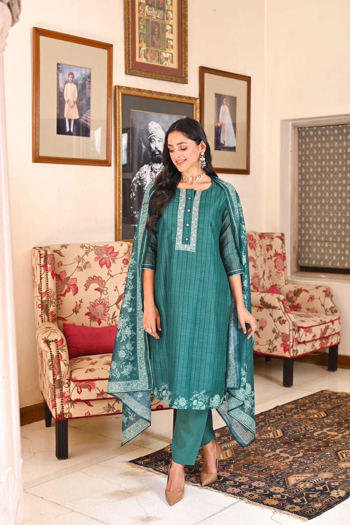 Shruti Green Comfortable Day Dress