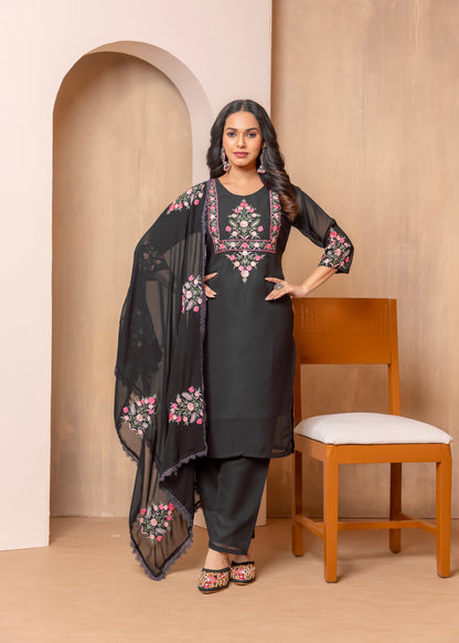 Shuchi Black Sleek Little Black Dress