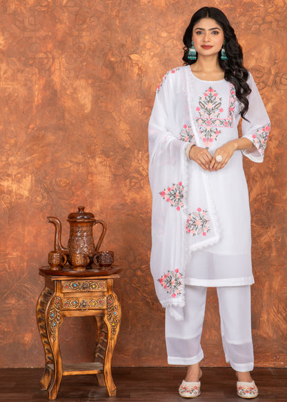 Shuchi White Minimalist Evening Dress