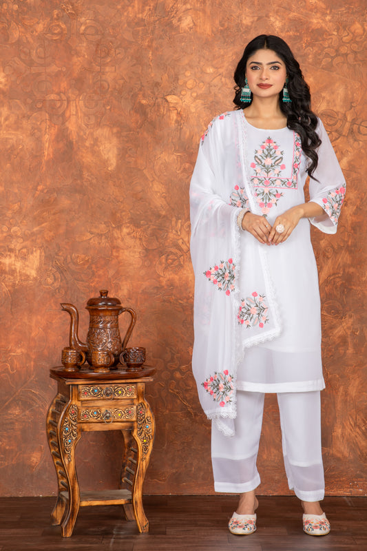 Shuchi White Minimalist Evening Dress