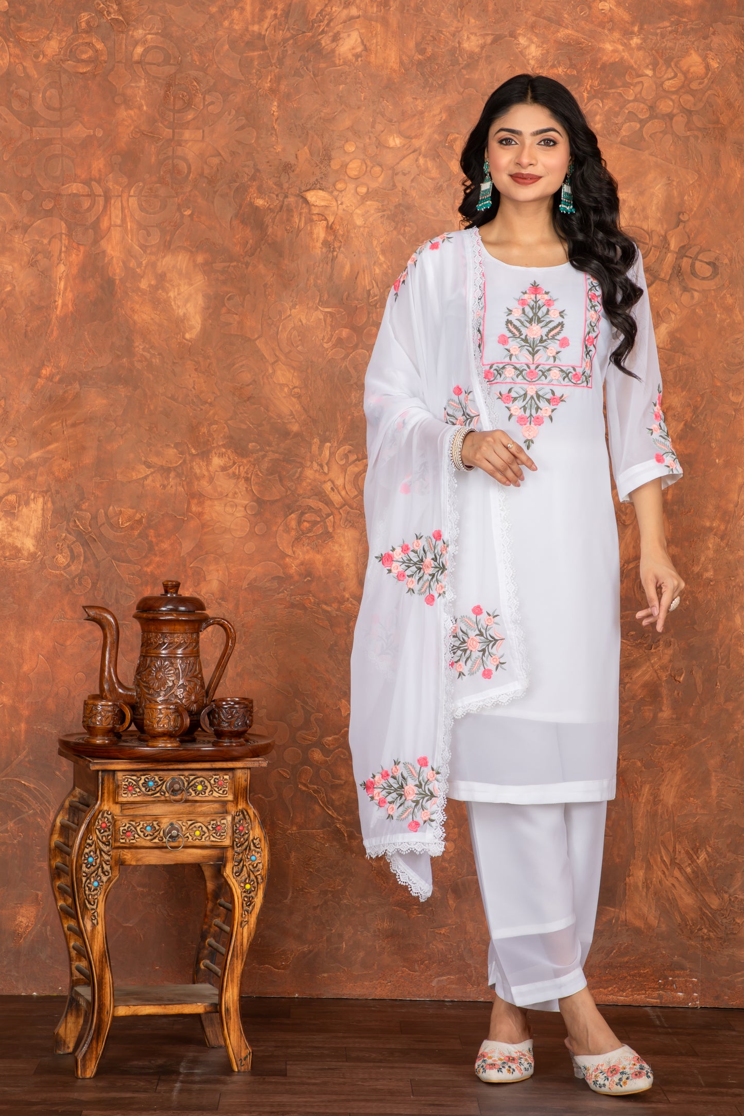 Shuchi White Minimalist Evening Dress