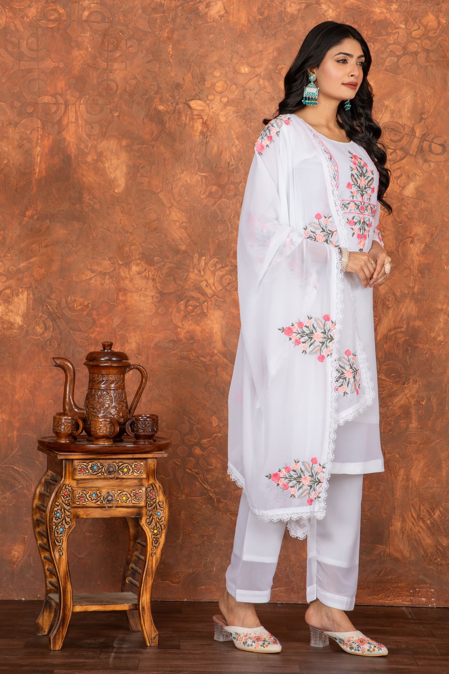 Shuchi White Minimalist Evening Dress