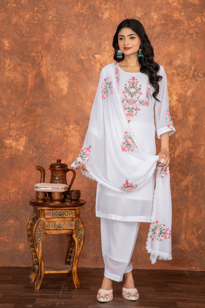 Shuchi White Minimalist Evening Dress