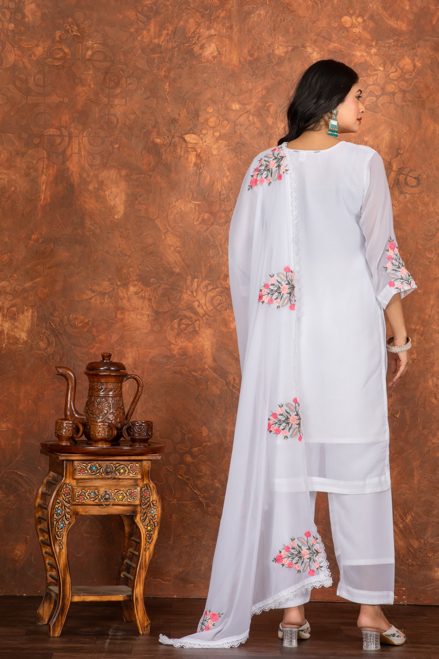 Shuchi White Minimalist Evening Dress