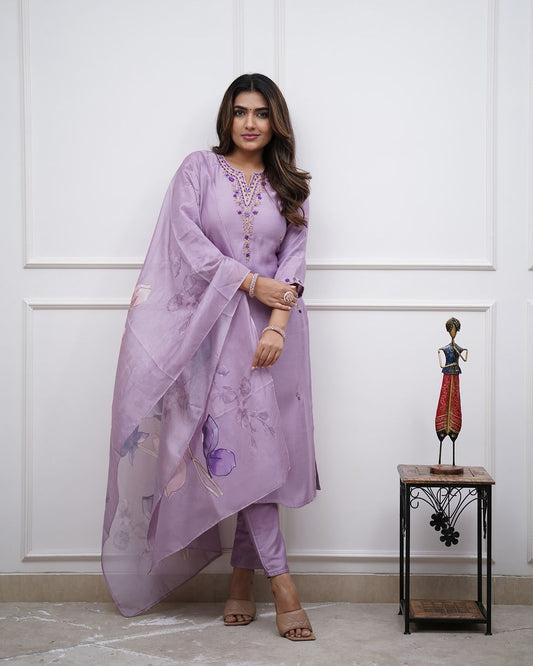 Vibhuti Lavender Soft Pastel Dress