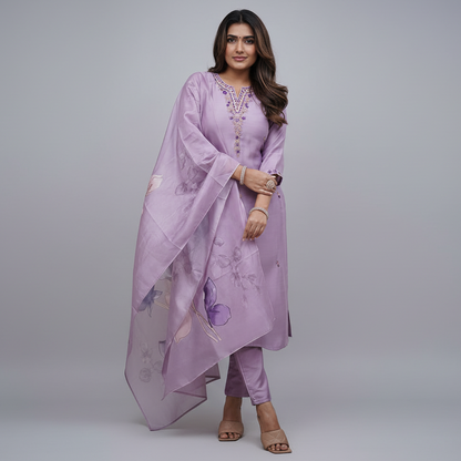 Vibhuti Lavender Soft Pastel Dress