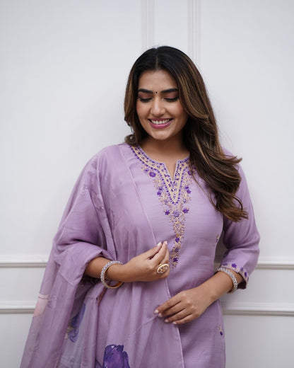 Vibhuti Lavender Soft Pastel Dress
