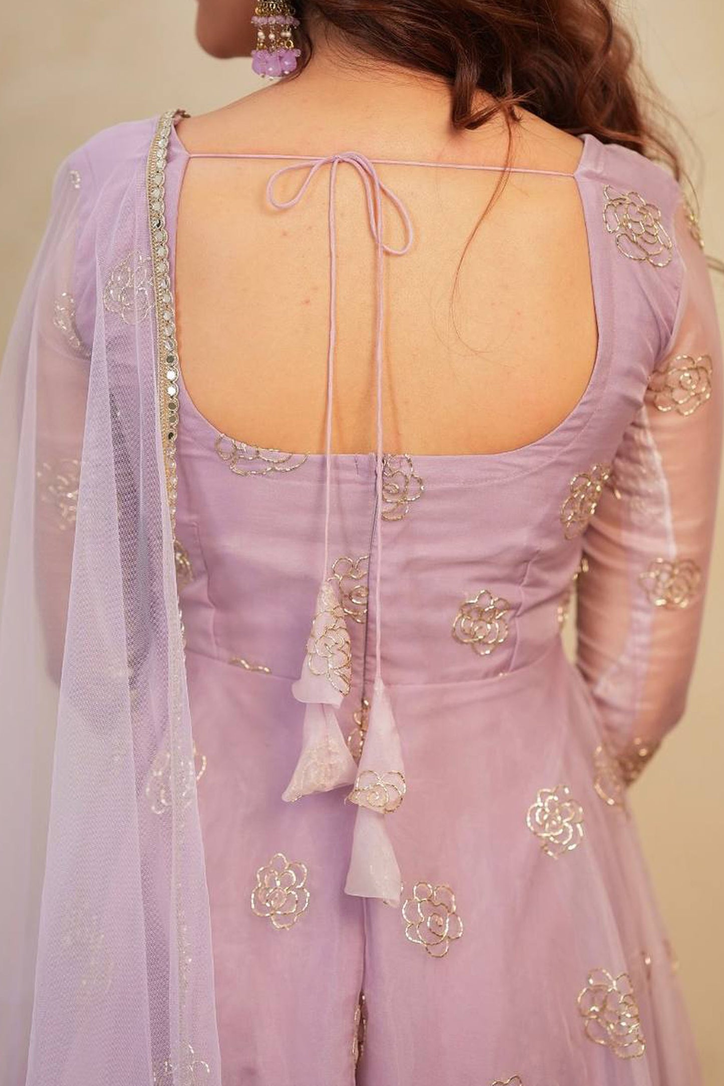 Lavender Aura Handcrafted Anarkali Set